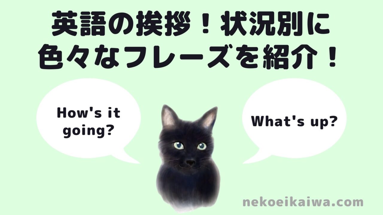 英語の挨拶 シチュエーション別に色々なフレーズを紹介 日常英会話 ねこ英会話